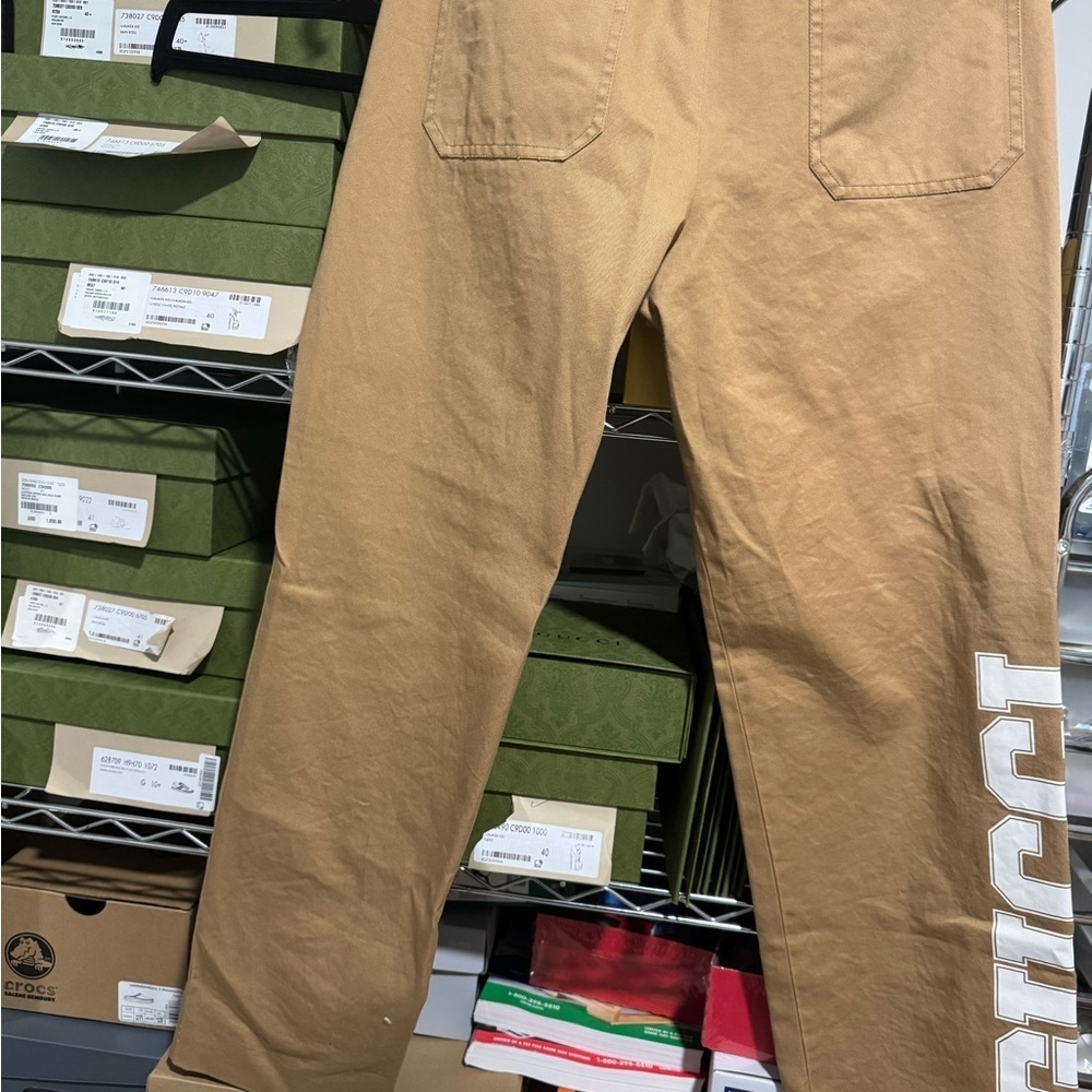 Gucci Tan Joggers with White Logo - Picture 5 of 10